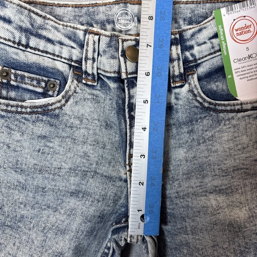Wonder Nation Boys Straight Jeans‎ Size 5 Blue Adjustable Waist Denim NWT